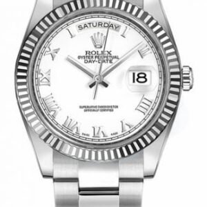Rolex Day-Date 36 Silver Roman Numeral Dial Gold Watch 118239