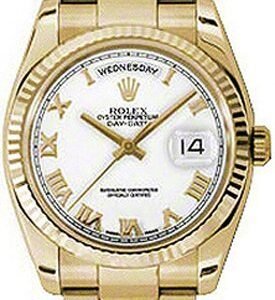 Rolex Day-Date 36 White Dial Oyster Bracelet Watch 118238