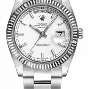 Rolex Day-Date 36 White Dial Oyster Bracelet Watch 118239