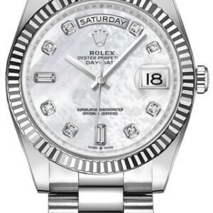 Rolex Day-Date 36 White Gold Mother of Pearl Women’s Watch 128239