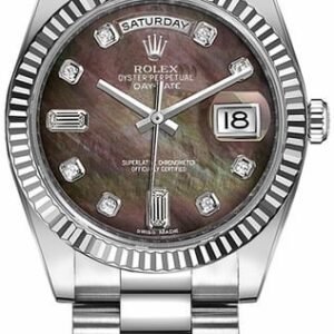 Rolex Day-Date 36 White Gold President Bracelet Diamond Watch 118239