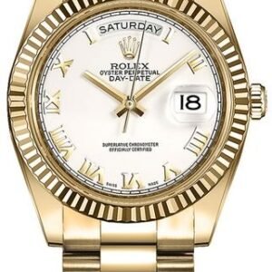 Rolex Day-Date 36 White Roman Numeral Dial Gold Watch 118238