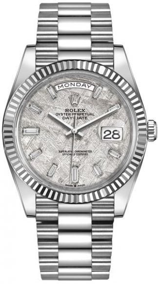 Rolex Day-Date 40 Meteorite Dial Fluted Bezel Men’s Watch 228239