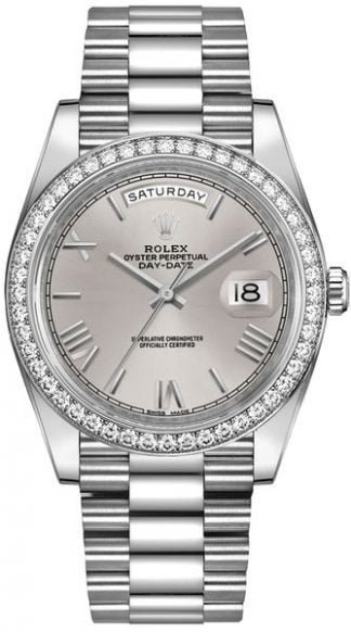 Rolex Day-Date 40 Silver Dial Men’s Watch 228349RBR