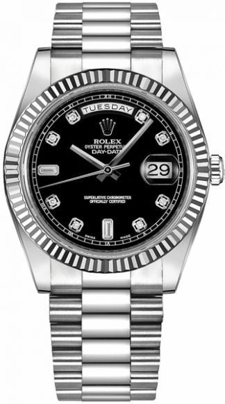 Rolex Day-Date 41 Black Diamond Dial Gold Men’s Watch 218239