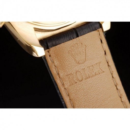 Rolex Daytona Gold Case Blue Dial Black Leather Strap - Image 7