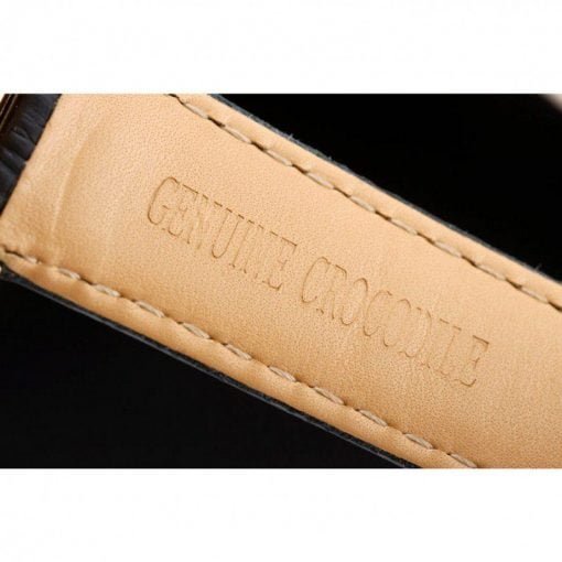 Rolex Daytona Gold Case Blue Dial Black Leather Strap - Image 8