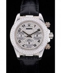 Rolex Daytona Lady Stainless Steel Case Crystal Studded Bezel Crystal Studded Dial