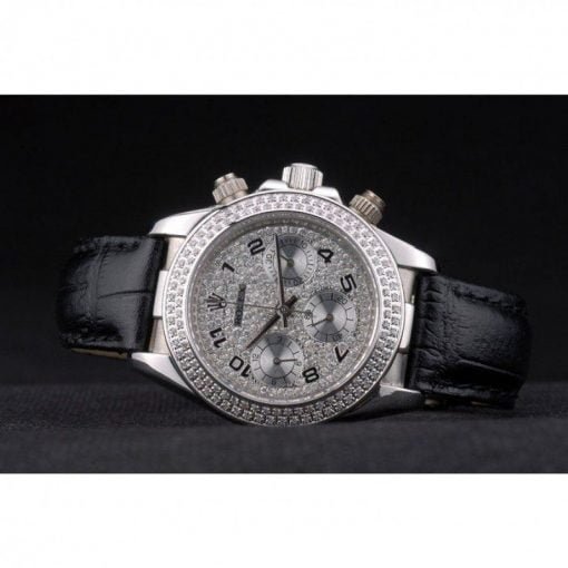 Rolex Daytona Lady Stainless Steel Case Crystal Studded Bezel Crystal Studded Dial - Image 4