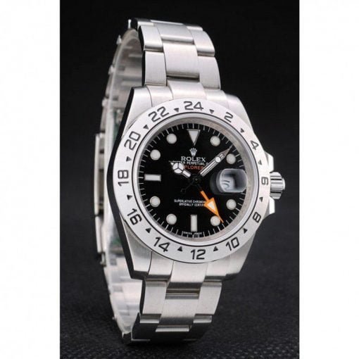 Rolex Explorer Stainless Steel Bezel Black Dial Watch - Image 2