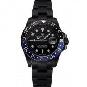 Rolex GMT Master II Black Dial Blue And Black Bezel Black PVD Case And Bracelet PR18239