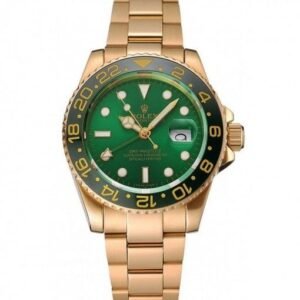 Rolex GMT Master II Green Dial And Bezel Gold Case And Bracelet 1453750