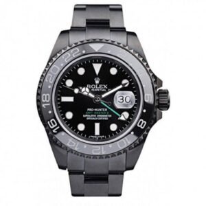Rolex GMT Master II Pro-Hunter Black Steel Strap Black Dial