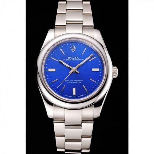 Rolex Oyster Perpetual Blue Dial Stainless Steel Case And Bracelet - Image 2