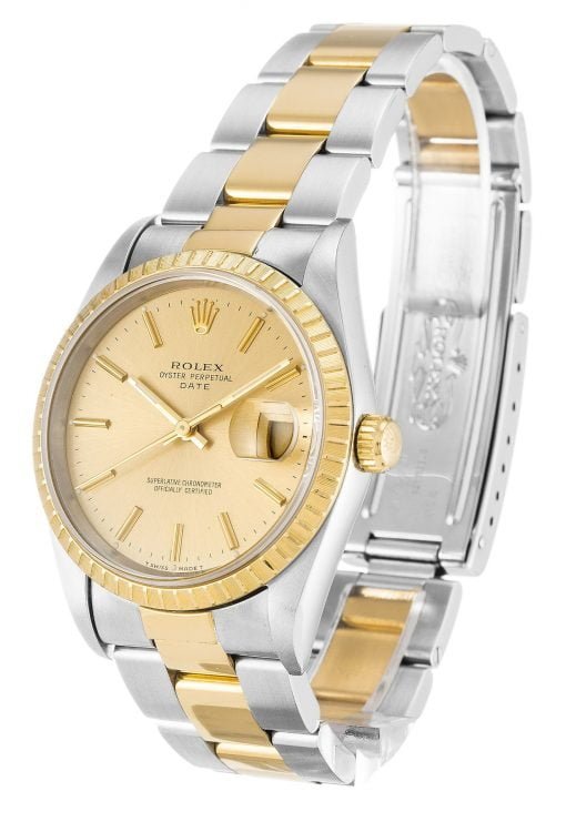 Rolex Oyster Perpetual Date 34mm Champagne 15223 - Image 2