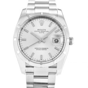 Rolex Oyster Perpetual Date 34mm Silver 115210