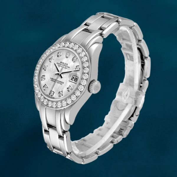 Rolex Pearlmaster Ladies m80299-0061 29mm Diamond Bezel Mother of Pearl Dial - Image 3