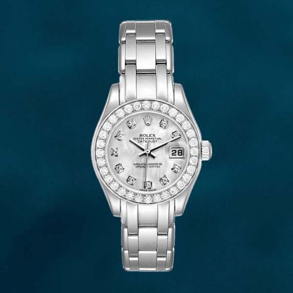 Rolex Pearlmaster Ladies m80299-0061 29mm Diamond Bezel Mother of Pearl Dial - Image 4