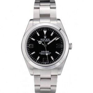 Swiss Rolex Explorer Stainless Steel Bezel Black Dial 42002